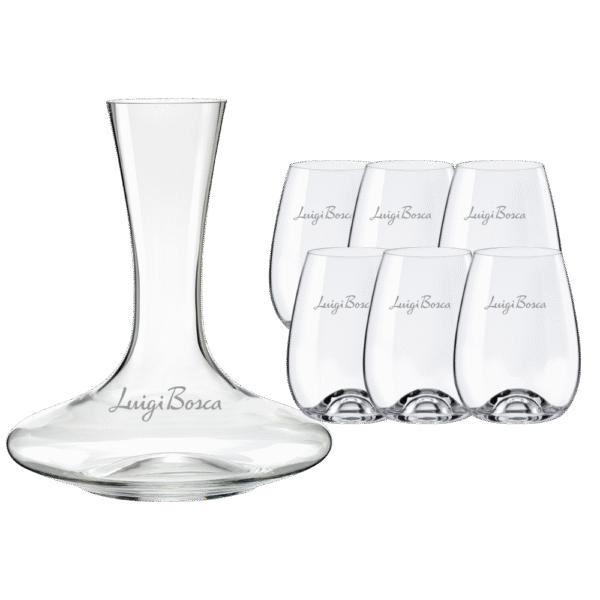 Crystal Mendoza Wine Bottle and Stemless Glass Set
