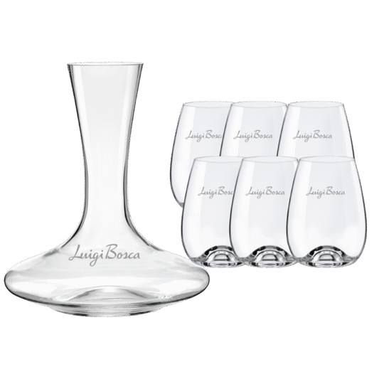 Crystal Mendoza Wine Bottle and Stemless Glass Set
